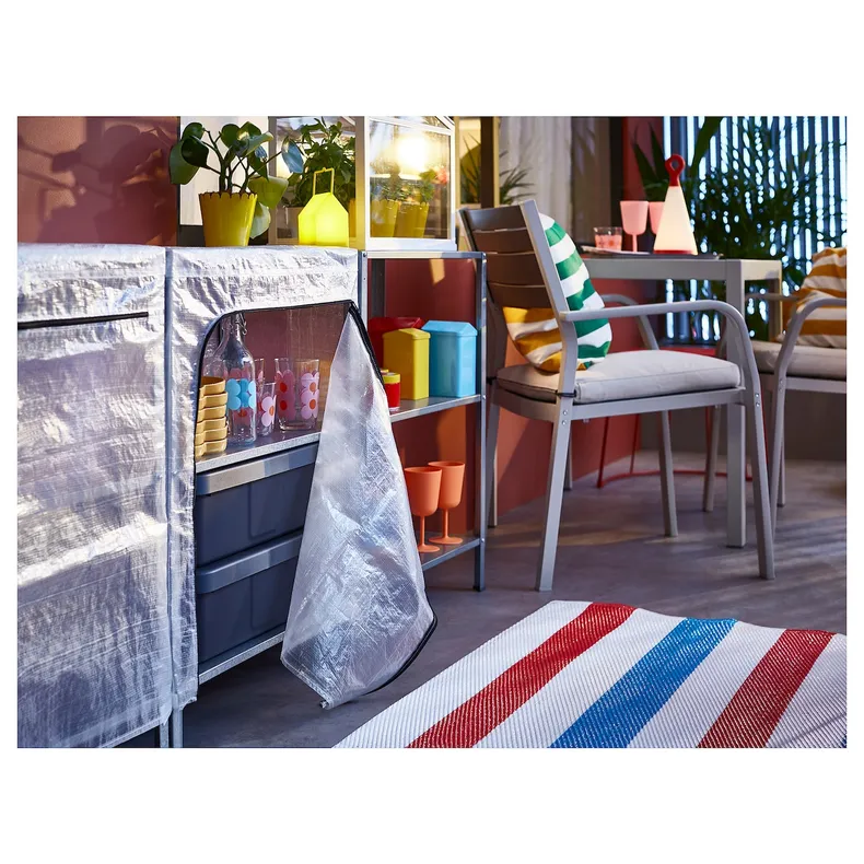 IKEA HYLLIS ХИЛЛИС, стеллаж с чехлами, прозрачный, 180x27x74-140 см 392.917.48 фото №4