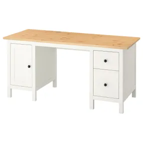 IKEA HEMNES ХЕМНЭС, письменный стол, белое пятно / светло-коричневый, 155x65 см 205.350.44 фото