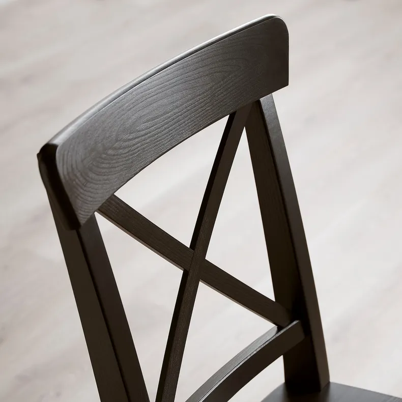 IKEA DANDERYD ДАНДЕРЮД / INGOLF ІНГОЛЬФ, стіл+4 стільці, сосна чорна / коричнева / чорна, 130x80 см 493.925.39 фото №4