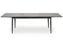 Раскладной стол HALMAR CHARLES 180-260х90 см, столешница - серый мрамор, ножки - черные фото thumb №1
