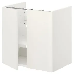 IKEA ENHET ЕНХЕТ, підлог шафа д/раковин з полиц/дврц, білий, 60x42x60 см 193.224.30 фото