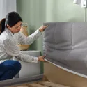 IKEA FALUDDEN ФАЛУДДЕН, каркас ліжка з оббивкою, сірий, 140x200 см 605.635.01 фото thumb №2
