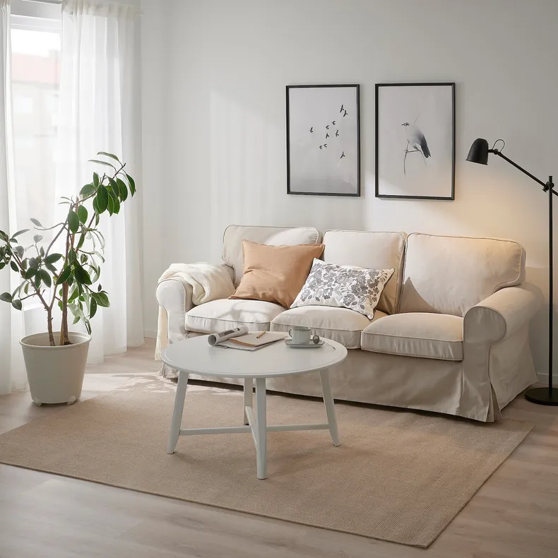 IKEA VODSKOV ВОДСКОВ, ковер, безворсовый, натуральный / светло-серый, 170x240 см 405.123.86 фото №3
