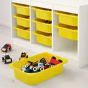 IKEA TROFAST ТРУФАСТ, комбінація для зберіган +контейнери, білий/жовтий, 99x44x56 см 492.284.69 фото thumb №4