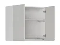 BRW Шкаф кухонный верхний Sole 80 см с отводом двухдверный светло-серый глянец, альпийский белый/светло-серый глянец FH_GC_80/72_L/P-BAL/XRAL7047 фото thumb №3