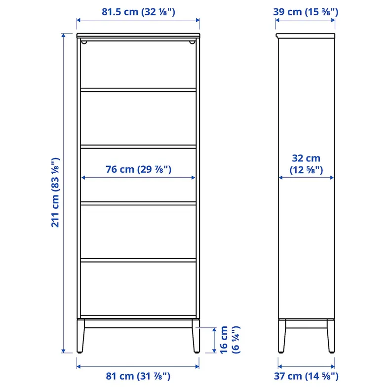 IKEA IDANÄS ІДАНЕС, книжкова шафа, білий, 81x39x211 см 804.878.27 фото №6