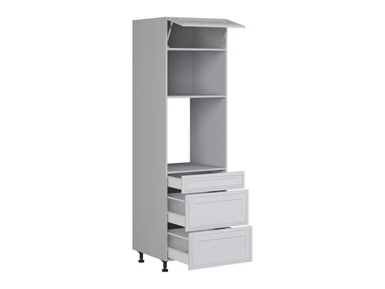 BRW Кухонный шкаф для встраиваемого духового шкафа Verdi высотой 60 см с выдвижными ящиками светло-серый матовый, греноловый серый/светло-серый матовый FL_DPS_60/207_2SMB/SMB/O-SZG/JSZM фото №3