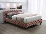 Ліжко двоспальне оксамитове SIGNAL HERRERA Velvet, Bluvel 52 - античний рожевий, 160x200 см фото
