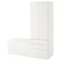 IKEA SMÅSTAD СМОСТАД / PLATSA ПЛАТСА, комбинация д / хранения, белый со скамейкой, 150x57x181 см 194.287.52 фото