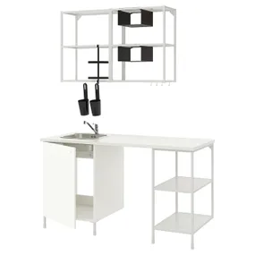 IKEA ENHET ЕНХЕТ, кухня, білий, 163x63.5x222 см 493.372.65 фото