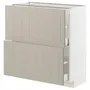 IKEA METOD МЕТОД / MAXIMERA МАКСИМЕРА, напольный шкаф с 2 ящиками, белый / Стенсунд бежевый, 80x37 см 394.081.40 фото
