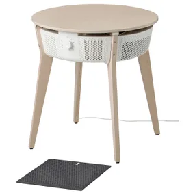 IKEA STARKVIND СТАРКВІНД, стіл з очищувачем повітря, додатковий газовий фільтр морений дубовий шпон/білий 194.442.19 фото