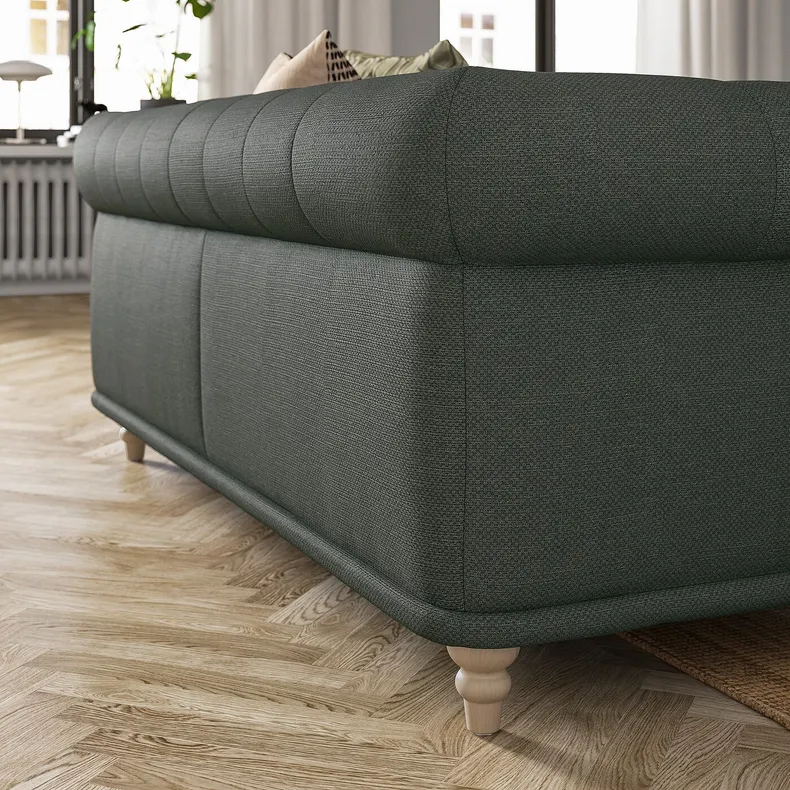 IKEA VISKAFORS ВІСКАФОРС, 3-місний диван, ЛЕЙДЕ / сірий / зелений береза 294.433.37 фото №7