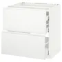 IKEA METOD МЕТОД / MAXIMERA МАКСІМЕРА, підлог шафа д / плити, 2 фр пан / 3 шух, білий / Voxtorp матовий білий, 80x60 см 891.127.92 фото