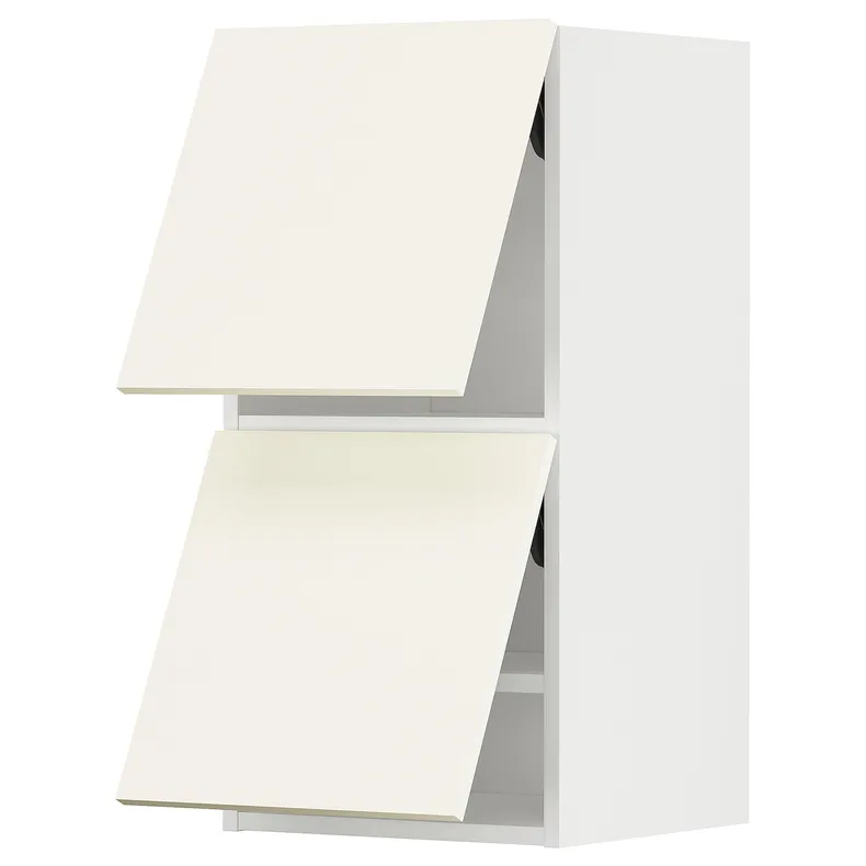 IKEA METOD МЕТОД, навісна шафа гориз 2 дверц нат мех, білий / ВАЛЛЬСТЕНА білий, 40x80 см 095.072.45 фото №1