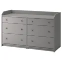 IKEA HAUGA ХАУГА, комод с 6 ящиками, серый, 138x84 см 604.592.36 фото thumb №1