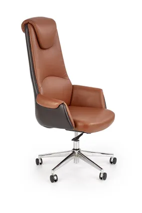 Крісло комп'ютерне, офісне обертове HALMAR CALVANO : темно-коричневий / світло-коричневий фото