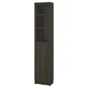 IKEA BILLY БИЛЛИ / OXBERG ОКСБЕРГ, стеллаж / панельная / стеклянная дверь, темно-коричневая имитация дуб, 40x30x202 см 994.833.39 фото thumb №1