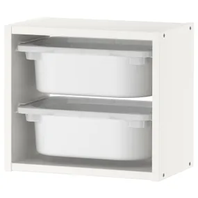 IKEA TROFAST ТРУФАСТ, настенный модуль для хранения, белый/белый, 34x21x30 см 094.840.84 фото