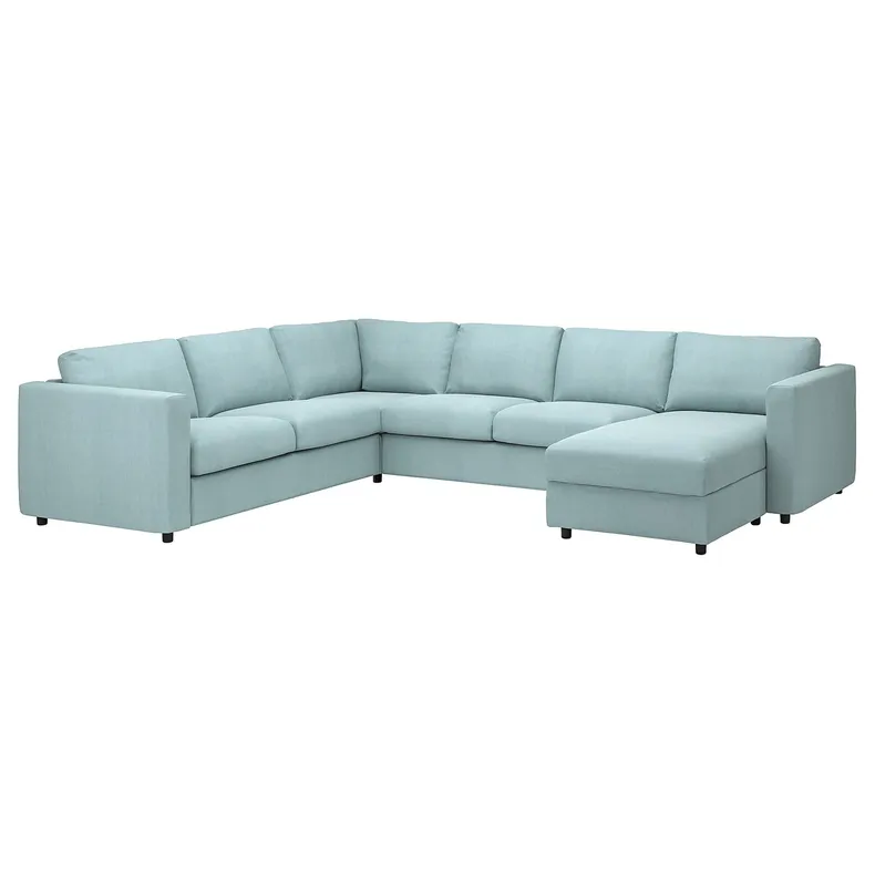 IKEA VIMLE ВІМЛЕ, чохол для кутового дивана, 5-місний, з шезлонгом / Saxemara світло-блакитний 294.242.54 фото №2