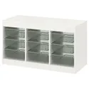 IKEA TROFAST ТРУФАСТ, комбінація для зберіган +контейнери, білий / світлий зелено-сірий, 99x44x56 см 894.803.22 фото thumb №1