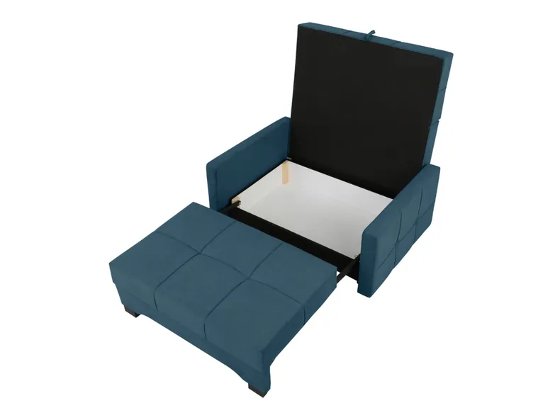 BRW Двомісний розкладний диван Bado з ящиком для зберігання темно-синій велюр, Cruse 528 Blue SO-BADO-2FBK-G2_BBA407 фото №5