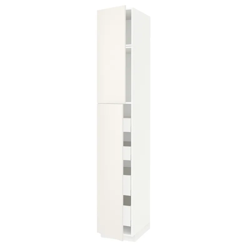 IKEA METOD МЕТОД / MAXIMERA МАКСИМЕРА, высокий шкаф / 2дверцы / 4ящика, белый / белый, 40x60x240 см 394.593.75 фото №1