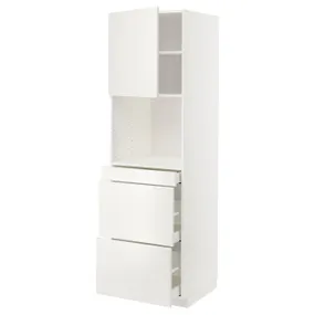 IKEA METOD МЕТОД / MAXIMERA МАКСИМЕРА, высокий шкаф д / СВЧ / дверца / 3ящика, белый / белый, 60x60x200 см 294.582.58 фото