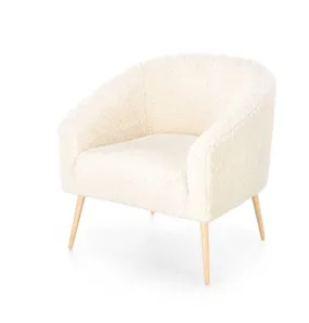 Кресло мягкое HALMAR GRIFON 2 кремовый/натуральный фото