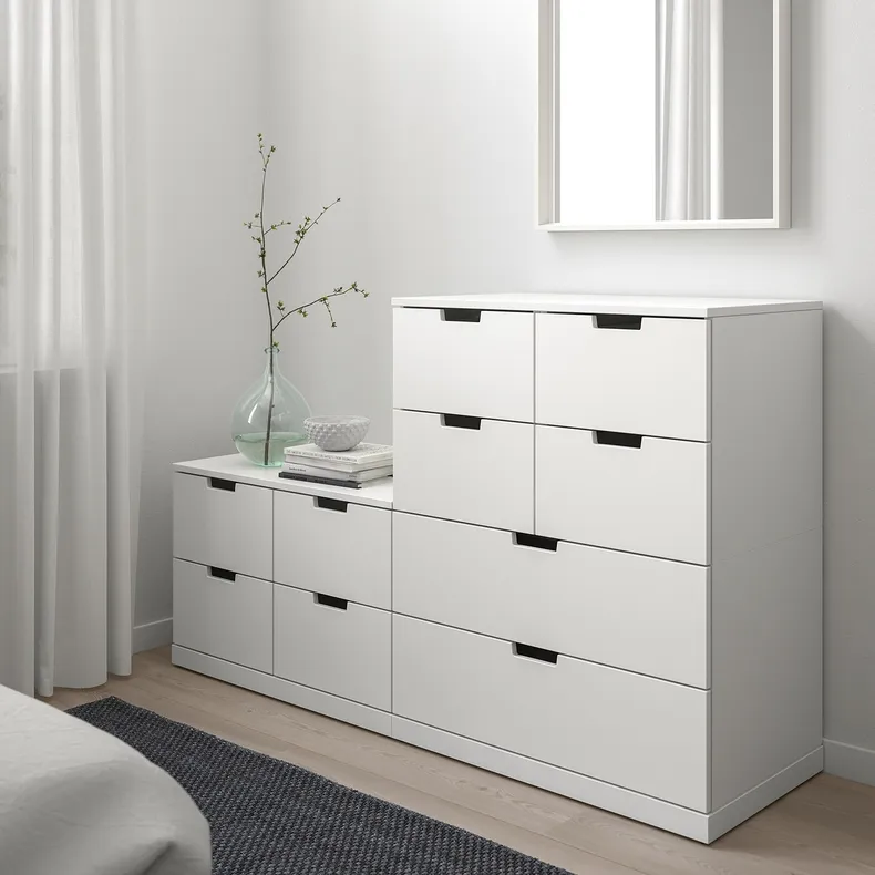 IKEA NORDLI НОРДЛІ, комод, 10 шухляд, білий, 160x99 см 292.480.10 фото №2