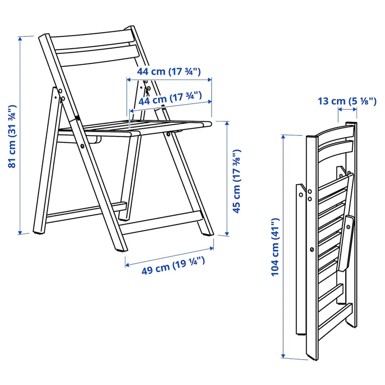 IKEA NÄMMARÖ НЭММАРЁ, садовый стол+2 складных стула, пятно светло-коричневое / куддарна бежевый 694.912.08 фото №6