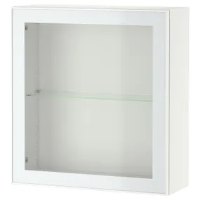 IKEA BESTÅ БЕСТО, стеллаж со стеклянн дверью, Стекло Glassvik белое/белое/светло-зеленое прозрачное стекло, 60x22x64 см 095.810.04 фото