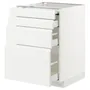 IKEA METOD МЕТОД / MAXIMERA МАКСИМЕРА, напольный шкаф с выдвиж панелью / 3ящ, белый / Воксторп глянцевый / белый, 60x60 см 594.333.70 фото