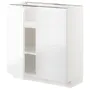 IKEA METOD МЕТОД, напольный шкаф с полками / 2дверцами, белый / Воксторп глянцевый / белый, 80x37 см 594.653.42 фото