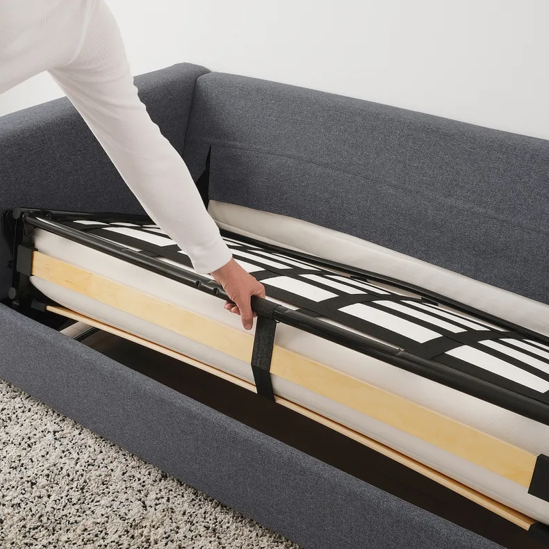 IKEA VIMLE ВИМЛЕ, 3-местный диван-кровать, Окрашенный в средне-серый цвет 795.452.77 фото №5