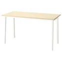 IKEA MITTZON МІТТЗОН, стіл для конференцій, береза okl / біла, 140x68x75 см 295.329.94 фото thumb №1