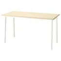 IKEA MITTZON МИТТЗОН, конференц-стол, окл береза / белый, 140x68x75 см 295.329.94 фото thumb №1