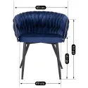 Стул бархатный MEBEL ELITE EMPOLI Velvet, Темно-синий фото thumb №10