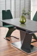 Обеденный стол раскладной HALMAR SALVADOR 160-200x90 см, столешница - темно-серый, ножки - темно-серые фото thumb №5