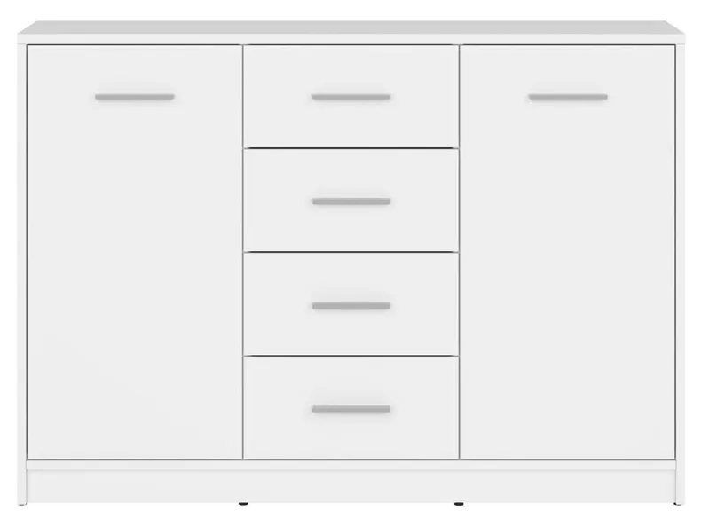 BRW комод Nepo Plus 119 см з 2 дверцятами та 4 шухлядами, білий KOM2D4S-BI фото №2