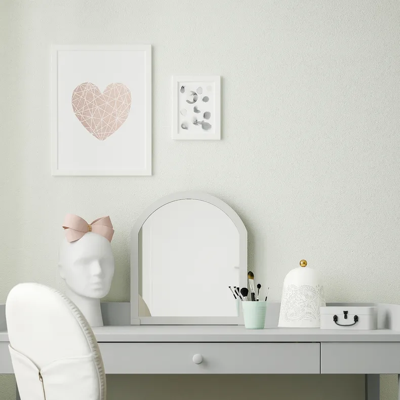IKEA SMYGA СМИГА, письменный стол с зеркалом, светло-серый, 122x60 см 594.440.95 фото №2