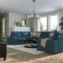 IKEA KIVIK КИВИК, 7-местный п-образный диван, Талмира голубая 095.277.00 фото thumb №2