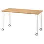 IKEA ANFALLARE АНФАЛЛАРЕ / KRILLE КРИЛЛЕ, письменный стол, бамбук / белый, 140x65 см 894.177.07 фото