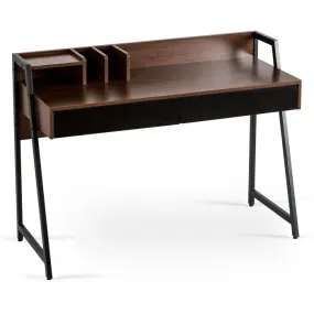 Письменный стол MEBEL ELITE CASS 120 см, коричневый / черный фото