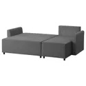 IKEA BRISSUND БРИССУНД, 3-местный диван-кровать с козеткой, Хакебо темно-серый 605.808.69 фото thumb №2