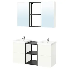 IKEA ENHET ЕНХЕТ, ванна, антрацит/білий, 124x43x65 см 595.475.50 фото
