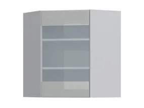 BRW Top Line 60 см угловой левосторонний кухонный шкаф с витриной серый глянец, серый гранола/серый глянец TV_GNWU_60/72_LV-SZG/SP фото