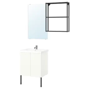 IKEA ENHET ЕНХЕТ, ванна, антрацит / білий, 64x43x87 см 795.477.71 фото