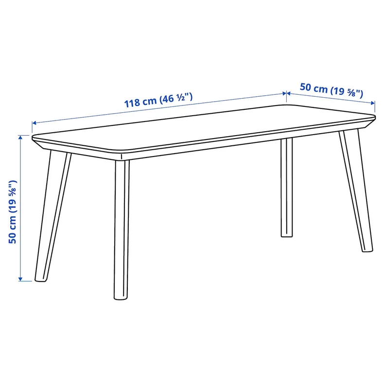 IKEA LISABO ЛИСАБО, журнальный стол, ясеневый шпон, 118x50 см 702.976.58 фото №9