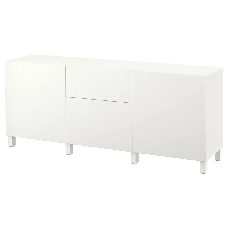 IKEA BESTÅ БЕСТО, модуль для зберігання із шухлядами, білий / ЛАППВІКЕН / СТУББ білий, 180x42x74 см 791.956.36 фото №1